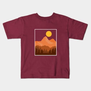 Many Mountains Under One Sun Adventure Wanderlust Explore and Travel Kids T-Shirt